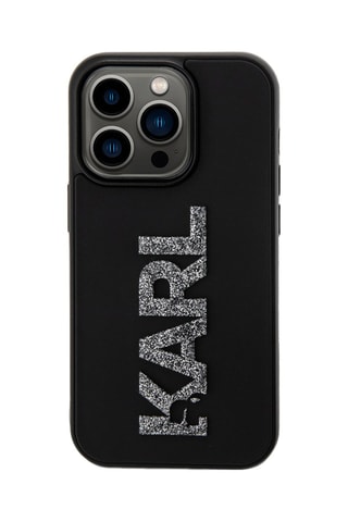 Capa 3D Glitter iPhone 15 Pro Preto - Karl Lagerfeld