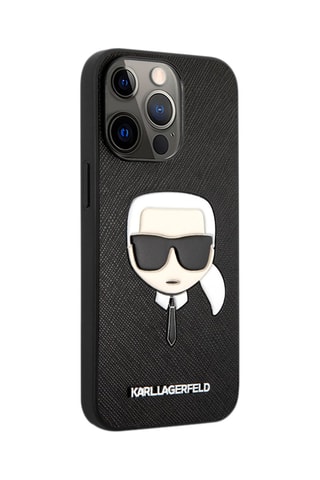 Capa iPhone 13 Pro Saffiano Preto e branco