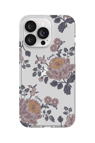 Capa TPU Moody Floral para iPhone 13 Pro - Laranja e rosa - Coach