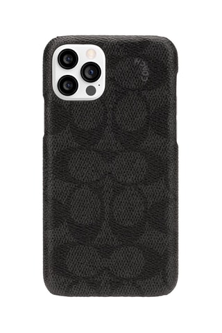 Capa PU Signature C para iPhone 12 e iPhone 12 Pro - Preto - Coach