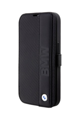 Estojo de proteção em couro iPhone 14 Pro - Preto - BMW