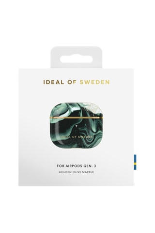 Estojo de proteção AirPods Pro 3 Golden Olive Marble - Verde-escuro - Ideal of Sweden