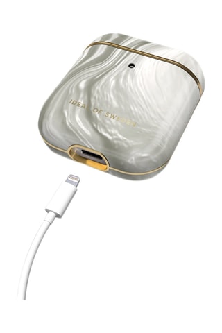 Estojo de proteção AirPods Pro 1 e 2 Luminous Pearl - Cinzento e branco - Ideal of Sweden