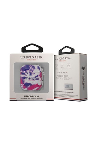 Estojo de proteção Airpods 1 e 2 Violeta e rosa - U.S Polo ASSN.