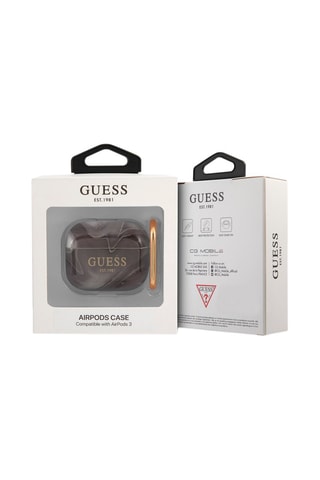 Capa de proteção para caixa AirPods  Preto e branco - Guess