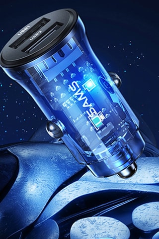 Carregador isqueiro Preto transparente