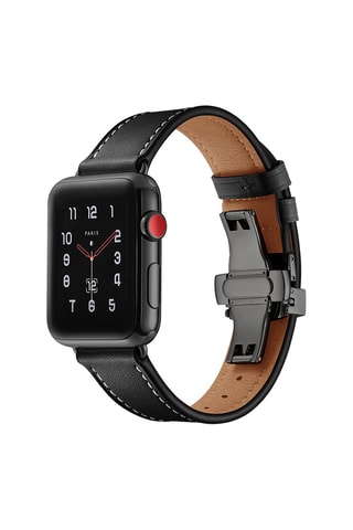 Bracelete em couro compatível Apple Watch 38/40/41 mm - Preto - Adidas