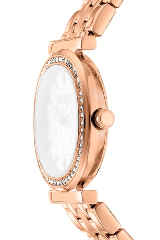 Stalen Quartz Horloge - Roségoudkleurig en Wit