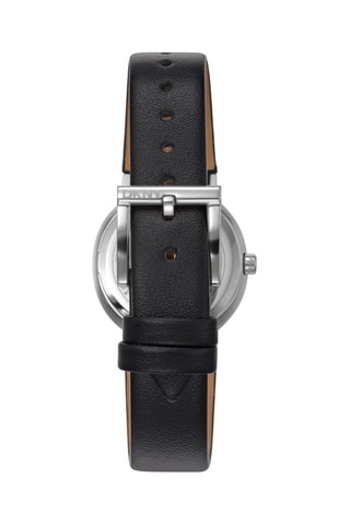 Leren Quartz Horloge - Zwart en Zilverkleurig