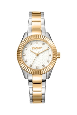 Stalen Quartz Horloge - Goudkleurig en Zilverkleurig