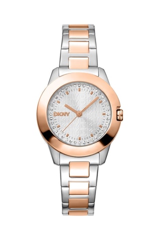 Stalen Quartz Horloge - Zilverkleurig en Roségoudkleurig