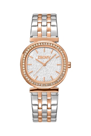 Stalen Quartz Horloge - Zilverkleurig en Roségoudkleurig