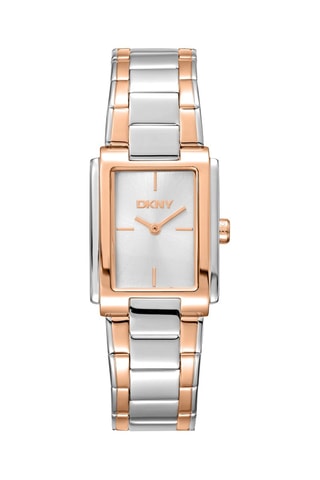 Stalen Quartz Horloge - Zilverkleurig en Roségoudkleurig