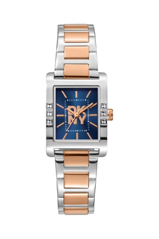 Stalen Quartz Horloge - Roségoudkleurig en Zilverkleurig