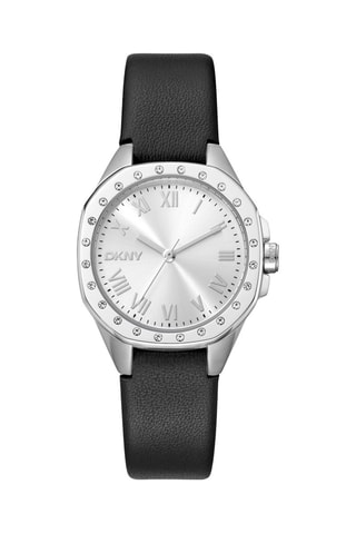 Leren Quartz Horloge - Zwart en Zilverkleurig