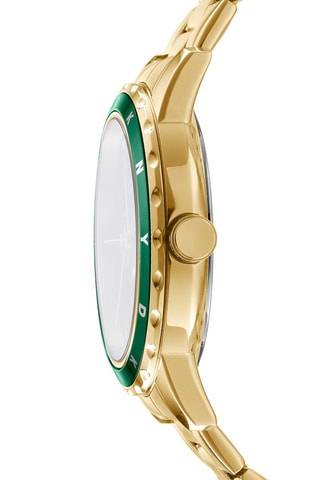 Stalen Quartz Horloge Active - 24-uursweergave - Goudkleurig en Groen