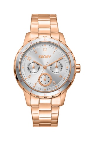 Stalen Quartz Horloge Active - 24-uursweergave - Roségoudkleurig en Grijs 
