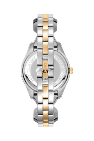 Stalen Quartz Horloge Logo - Zilverkleurig en Goudkleurig