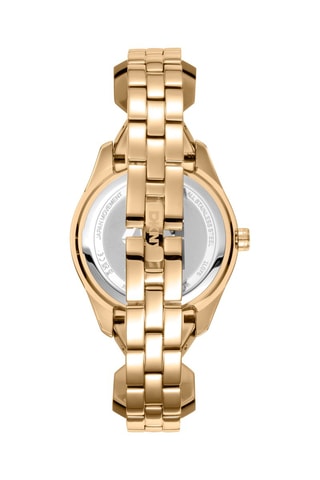 Stalen Quartz Horloge Logo - Goudkleurig en Donkergroen