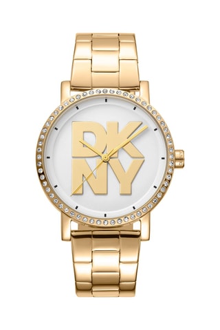 Stalen Quartz Horloge Logo - Goudkleurig en Zilverkleurig