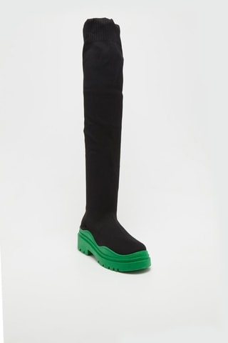 Botas altas Preto e verde