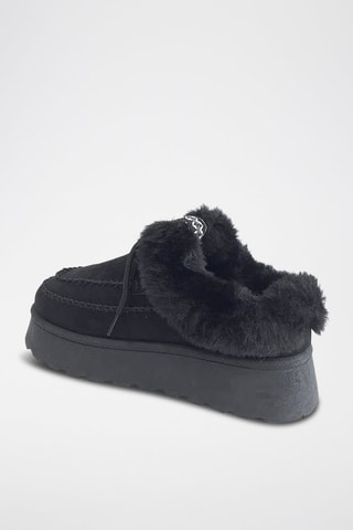 Mocassins forrados com plataforma - Preto