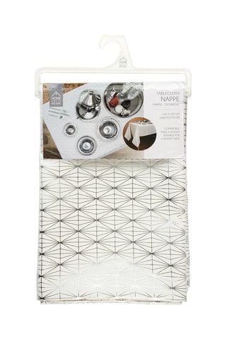 Nappe - Blanc et argenté - 140 x 250 cm