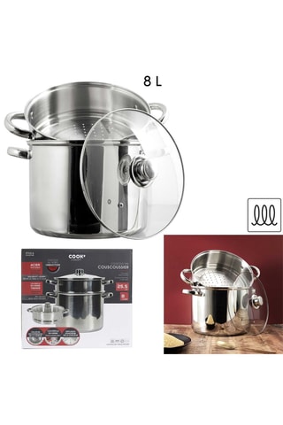 Couscoussier en acier inoxydable - 25,5 cm - 8 l