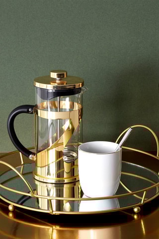 6 tasses en porcelaine et céramique Liseré doré - 18 cl