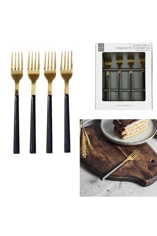 4 fourchettes à dessert en acier inoxydable