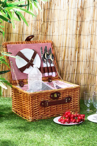 Panier de pique-nique en osier 4 personnes - Naturel