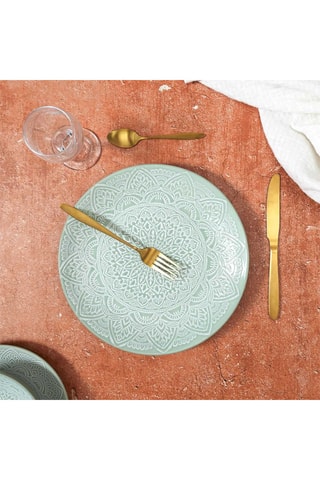 6 assiettes plates en grès Mirage - 27 cm