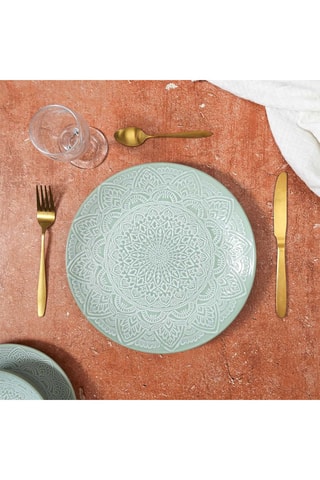 6 assiettes plates en grès Mirage - 27 cm