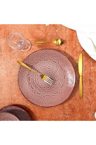 6 assiettes plates en grès Mirage - 27 cm