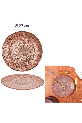 6 assiettes plates en grès Mirage - 27 cm