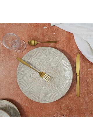 6 assiettes plates en grès Mirage - 27 cm