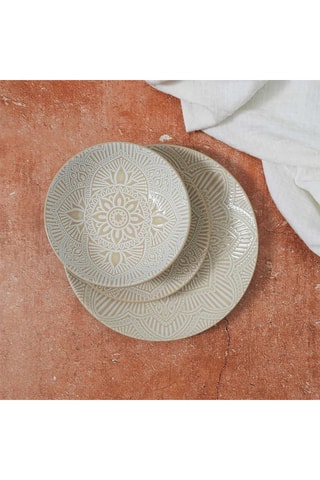 6 assiettes plates en grès Mirage - 27 cm