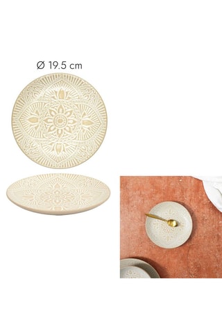 6 assiettes plates en grès Mirage - 19,5 cm
