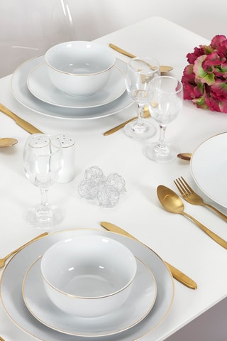 6 assiettes plates en céramique et porcelaine - 26 cm