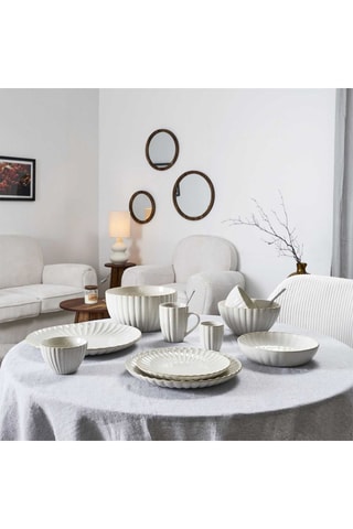 6 assiettes plates en céramique et grès - 21,7 cm