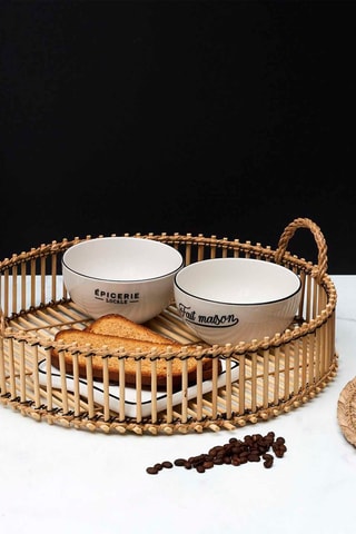 Plateau rond en bambou - 40 cm