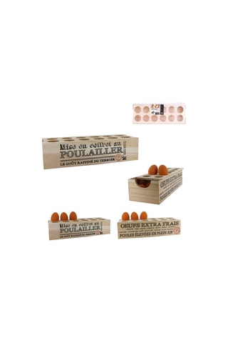 Boîte à œufs en bois - 12 compartiments