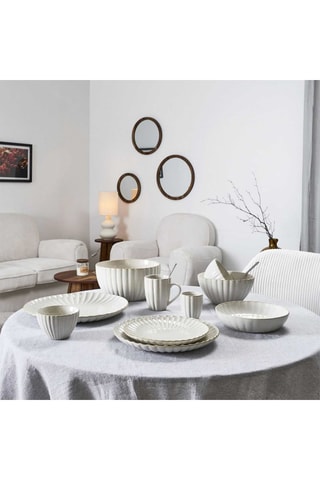 6 assiettes creuses en grès Vlora - 20 cm