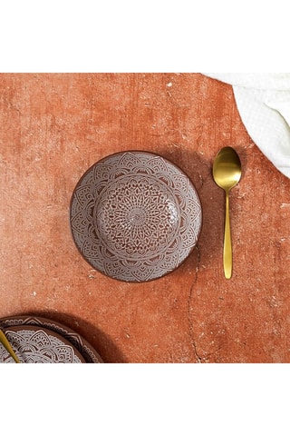 6 assiettes creuses en grès Mirage - 18,5 cm