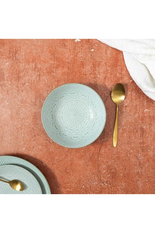 6 assiettes creuses en grès Mirage - 18,5 cm