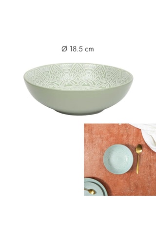 6 assiettes creuses en grès Mirage - 18,5 cm