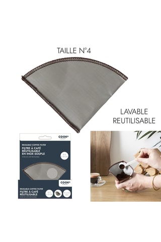 Filtre à café en acier inoxydable - 13 x 16 x 0,5 cm