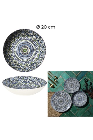 6 assiettes creuses en céramique - 20 cm