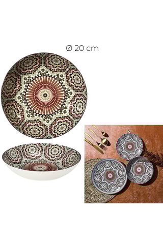 6 assiettes creuses en céramique - 20 cm