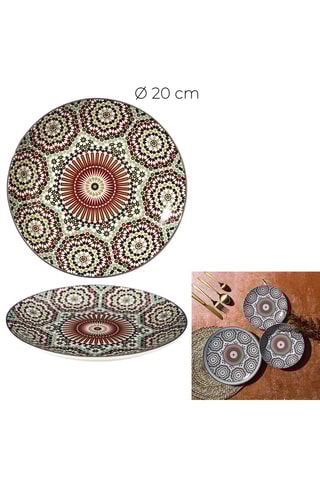 6 assiettes à dessert en céramique - 20 cm